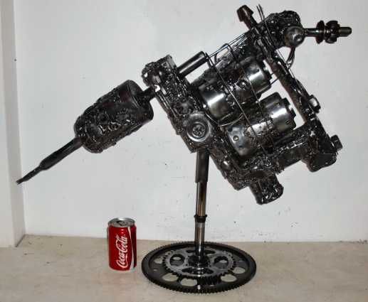 ONE OFF UNIQUE HUGE GIANT NUTS & BOLTS TATTOO MACHINE SCULPTURE  