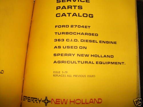 Ford 2704ET 363 C.I.D. Diesel Engines parts catalog  