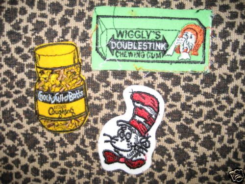 NEW VINTAGE CARTOON PATCHES CAT IN HAT PATCH 70s SPOOF  