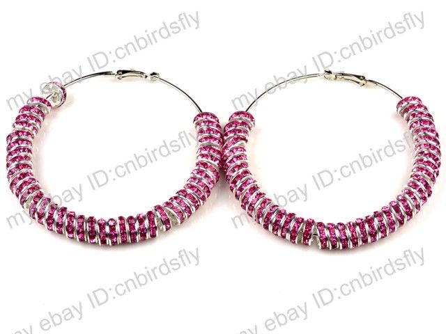 NEW Bling Crystal Rhinestone hoops Poparazzi Inspired Basketball wives 