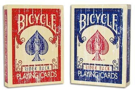   Deck RED BLUE Bicycle Faded Magic Playing Cards, most desired deck