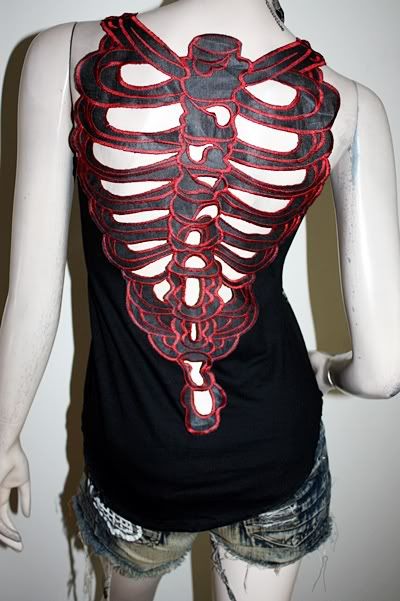 Dream Theater Metal Punk Rock DIY Skeleton Back Tank Top Shirt S/M 