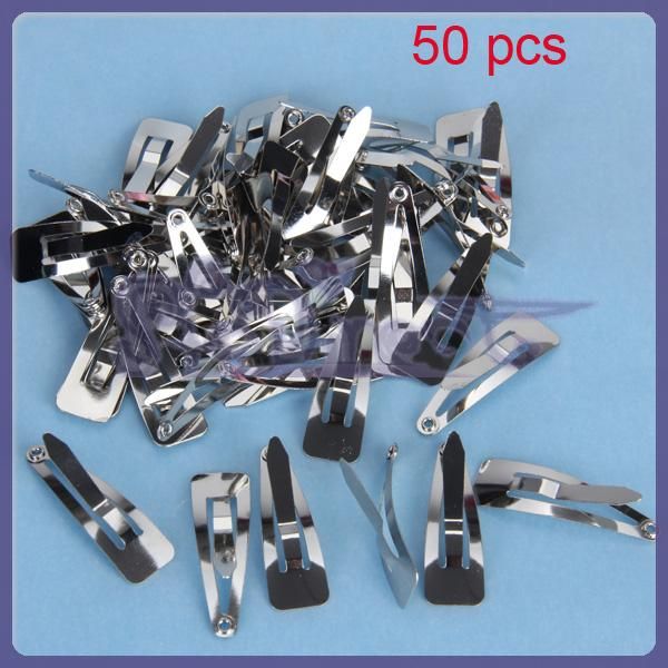 Wholesale 50x 30mm SNAP CLIPS baby girl hair bow clips  