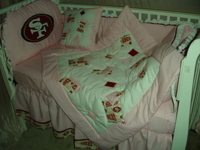   Baby Nursery Crib Bedding Set made with San Francisco 49ers fabric NEW