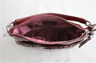 New COACH Chelsea Patent Leather ASHLEY HOBO Bag 17861 NWT Red Wine 