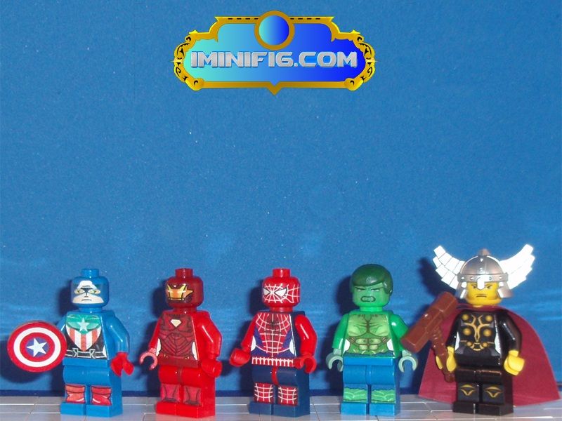 Custom LEGO SuperHeroes Spiderman Hulk Captain America Thor Ironman 
