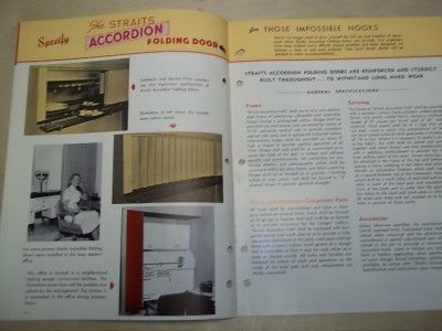 Vtg Straits Products Catalog~Accordian Folding Doors  