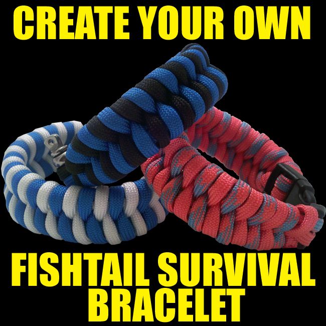 Create Your Own Custom 550 Paracord Fishtail Survival Bracelet 