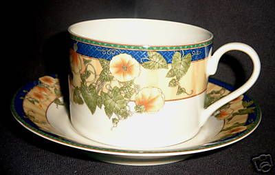 MIKASA CLAIRMONT FINE CHINA FLAT CUPS AND SAUCERS  