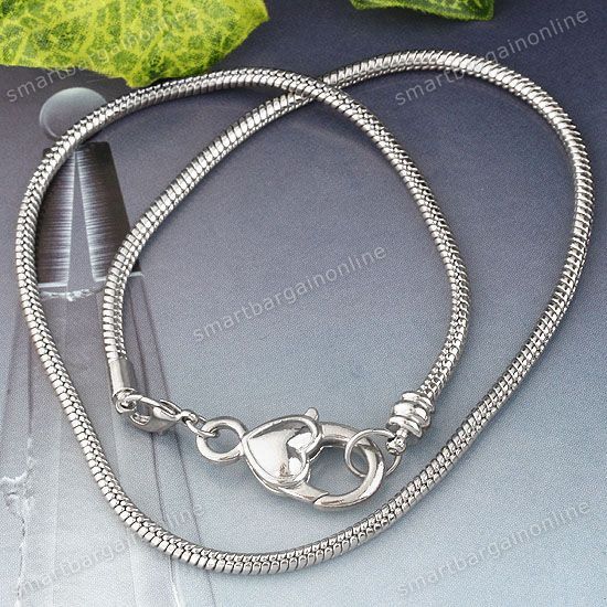 Snake Chain Necklace 3mm Fit European Charm Bead 18L  
