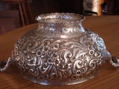 MAGNIFICENT*STERLING SILVER* SOUP TUREEN DISH*BOWLHAND CHASED*REPOUSSE 