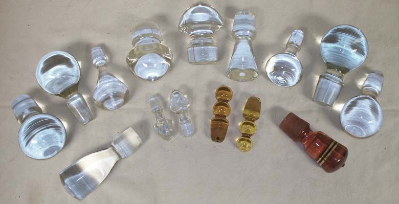 16 Old glass stoppers wine bottle corks heavy thick large NR lot 