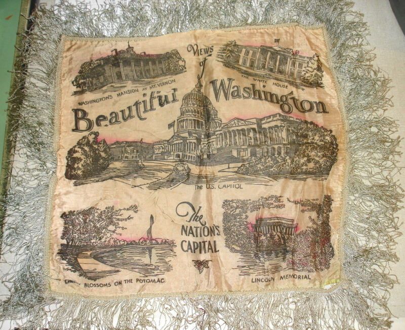 Old BEAUTIFUL WASHINGTON DC Souvenir Pillow Sham NR  