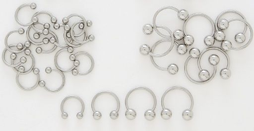 Pair  2 Steel Horseshoes Eyebrow Lip Rings 16g 5/16  