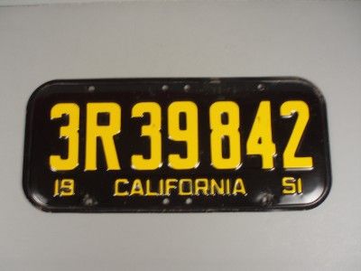 1951 California License Plates Pair  
