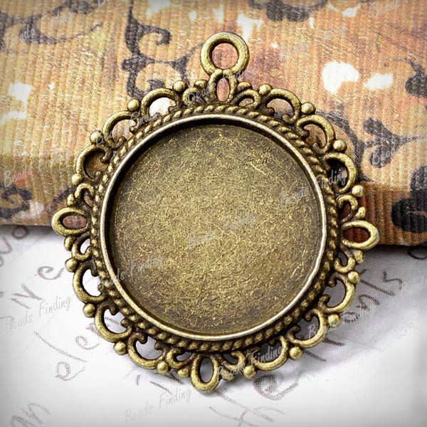   Charms Cabochon Settings Antique Brass bronze wholesale TS7410  