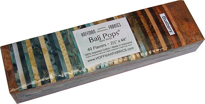 Hoffman Bali Pops BLUEBERRY 40 Batik 2.5 Fabric Strips Jelly Roll 