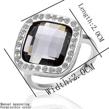 Z09 Roma Rose Swarovski crystal 18k W GOLD plated ring 8#  